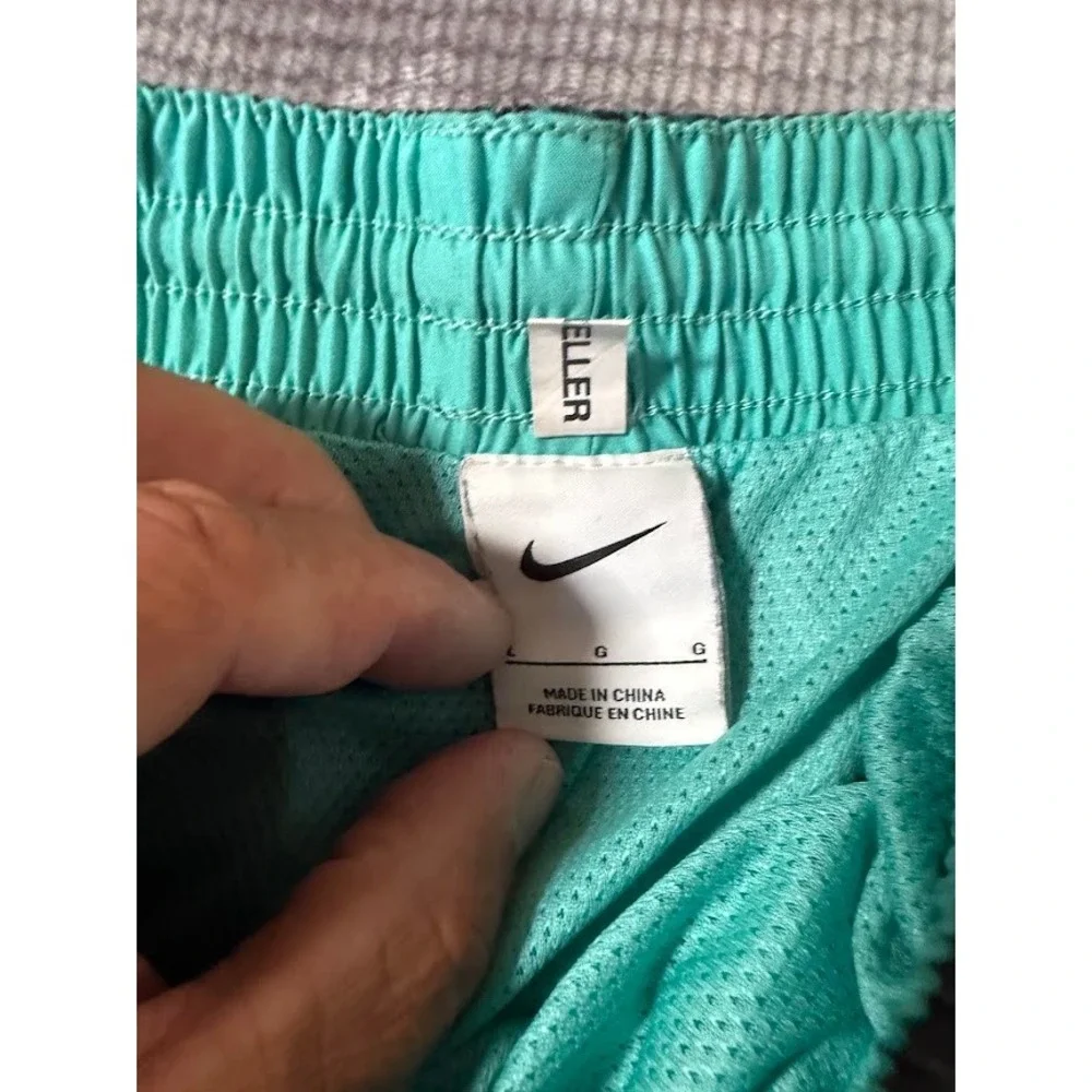 Nike Mens Camo Mesh Swim Trunks Teal Brown Board Shorts Large NESSC527 30X10
